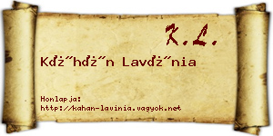 Káhán Lavínia névjegykártya